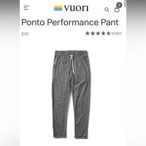 Vuori PONTO Pants NWOT M